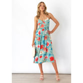 Fresh Sweet Digital Floral Printing Slip Dress
